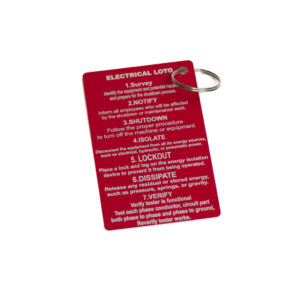 LOCKOUT TAG-OUT SAFETY PROCEDURE CARD-Red